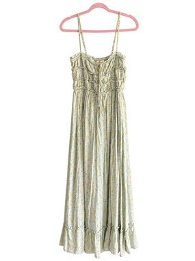 Jessica Simpson Light Green Floral Smocked Maxi Dress